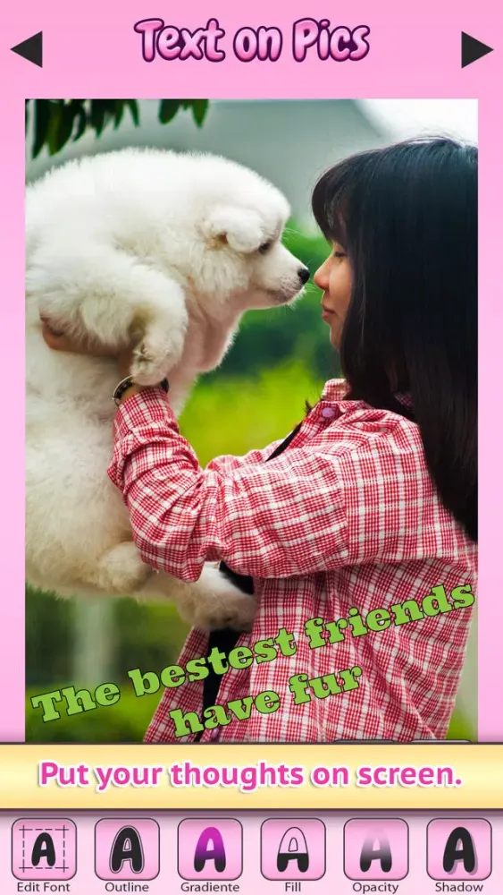 Text on Pics: Photo Write Editor & Selfie Captions Ekran Görüntüleri