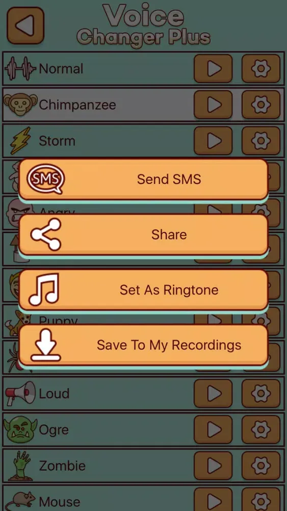 Tangkapan layar Voice Changer Recorder Plus Funny Audio Effects
