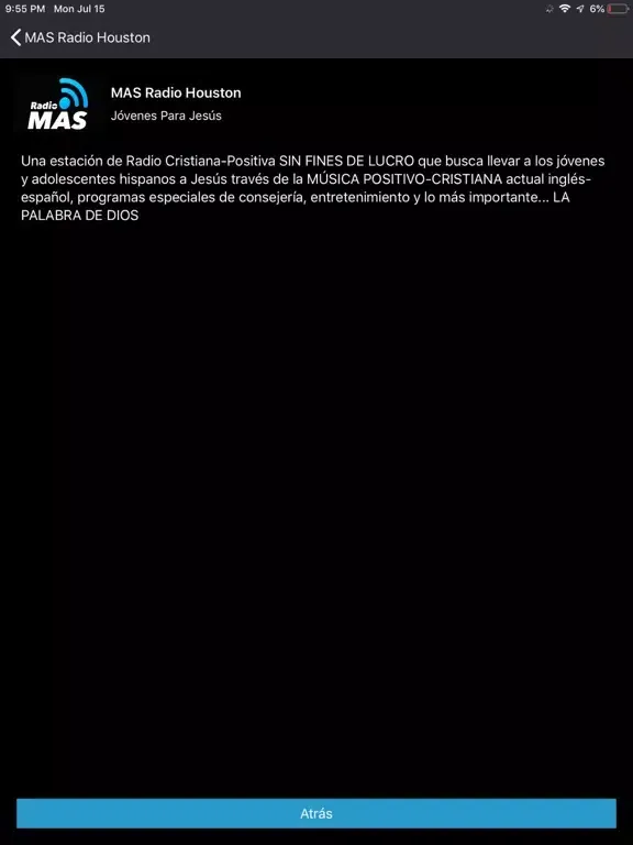 Mas Radio App iPad  स्क्रीनशॉट