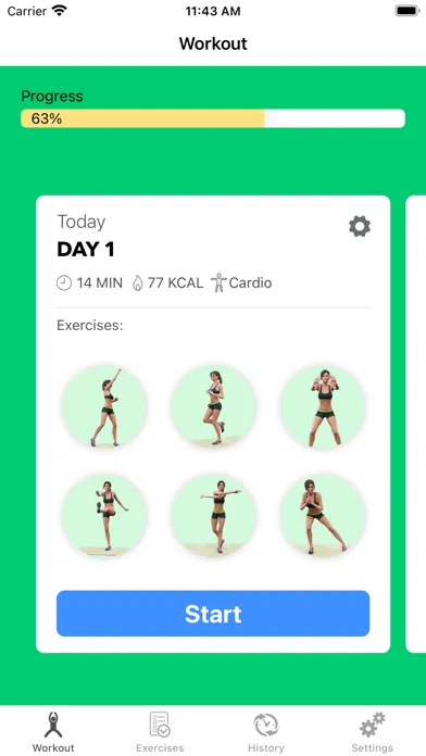 HIIT Cardio Workout - 30 Days 스크린샷
