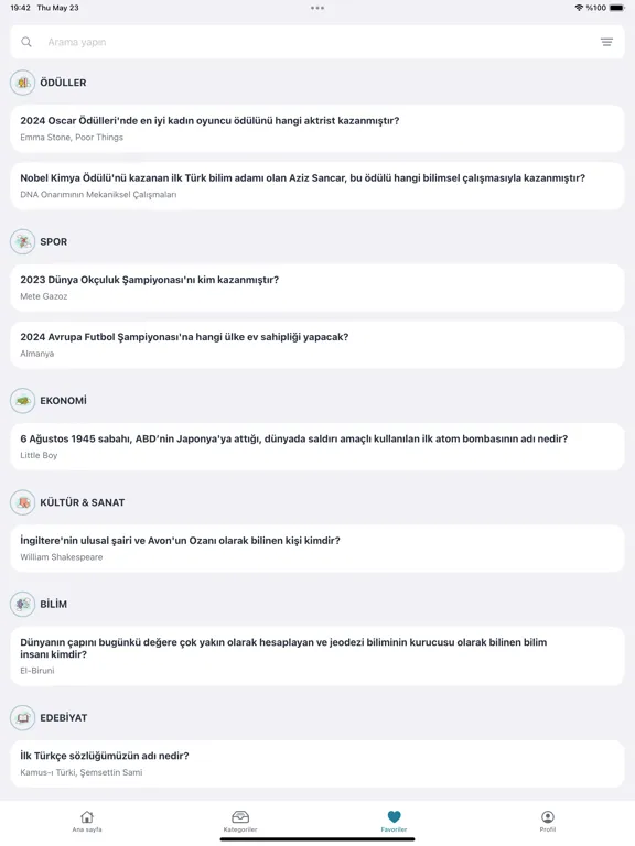 Capturas de tela do KPSS 2025 Güncel Bilgiler iPad 