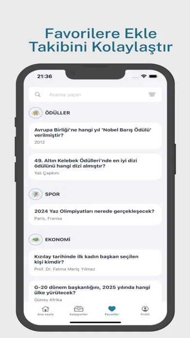 Capturas de tela do KPSS 2025 Güncel Bilgiler