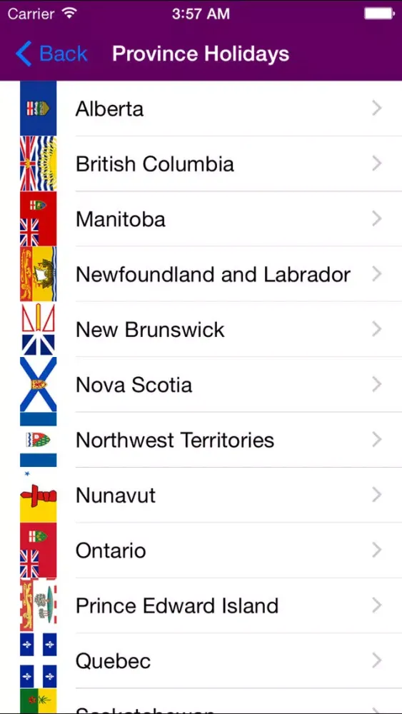 Capturas de pantalla de 2019 Canada Calendar NoAds