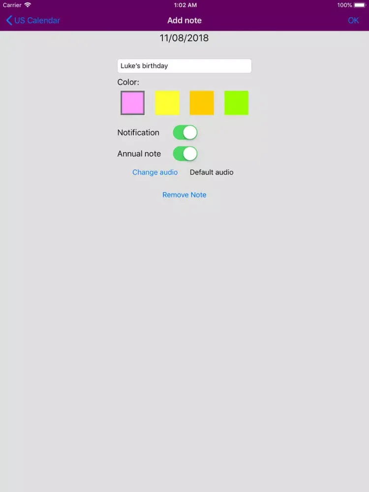 2019 US Holiday Calendar NoAds iPad 应用截图