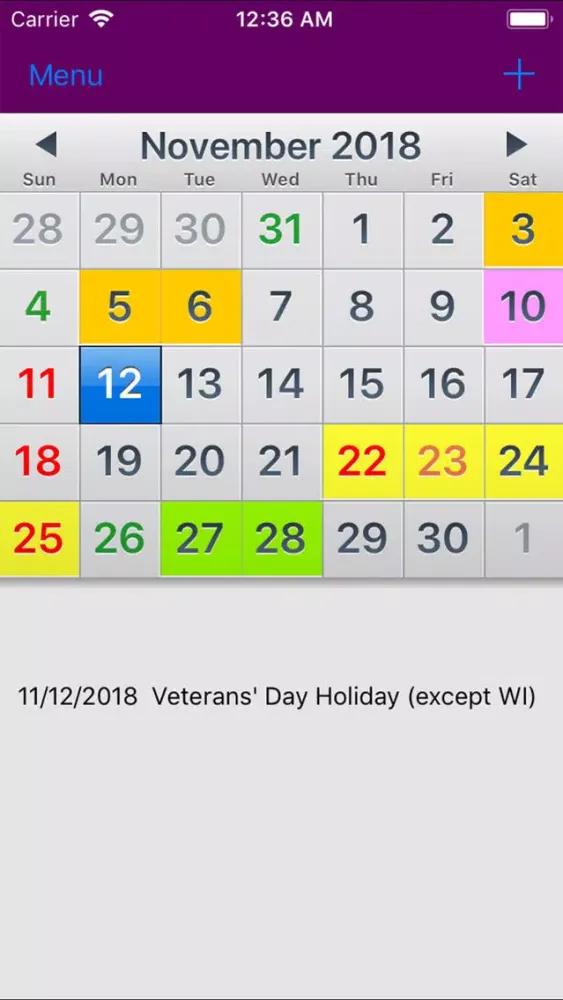 2019 US Holiday Calendar NoAds应用截图