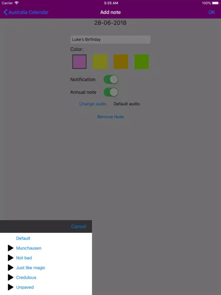 2019 Australia Calendar NoAds iPad  Screenshots