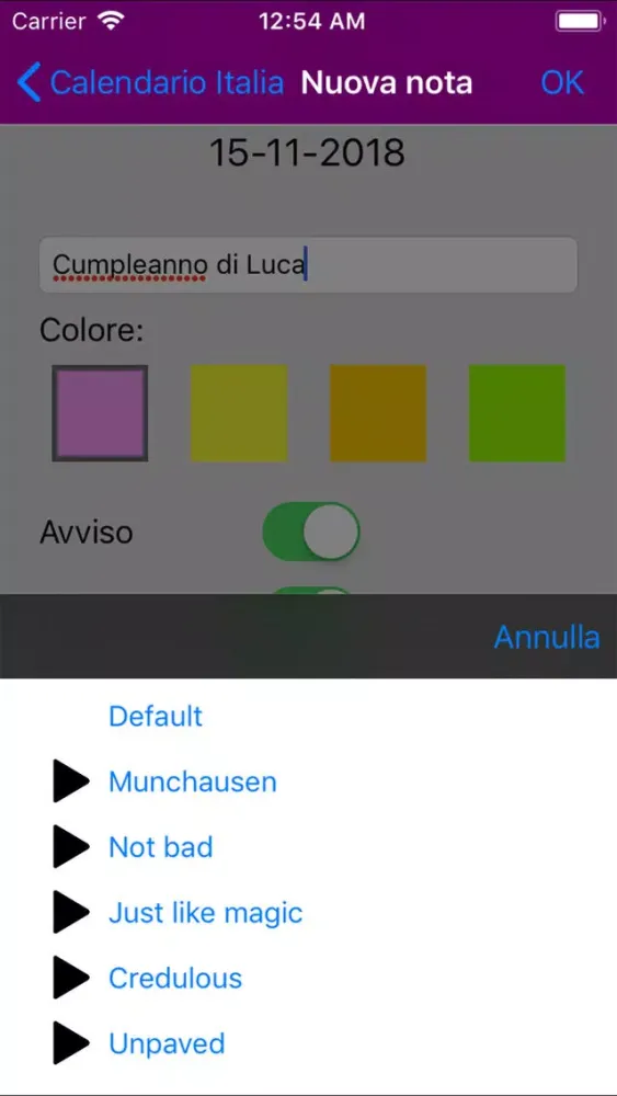 Calendario Italia 2019 Screenshots