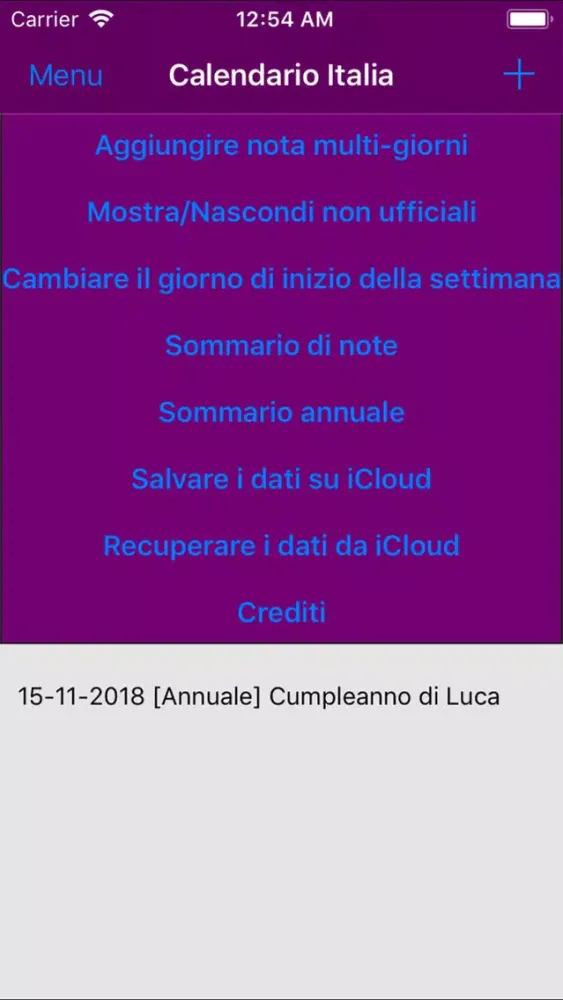 Calendario Italia 2019 Screenshots