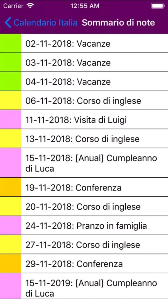 Calendario Italia 2019 Screenshots