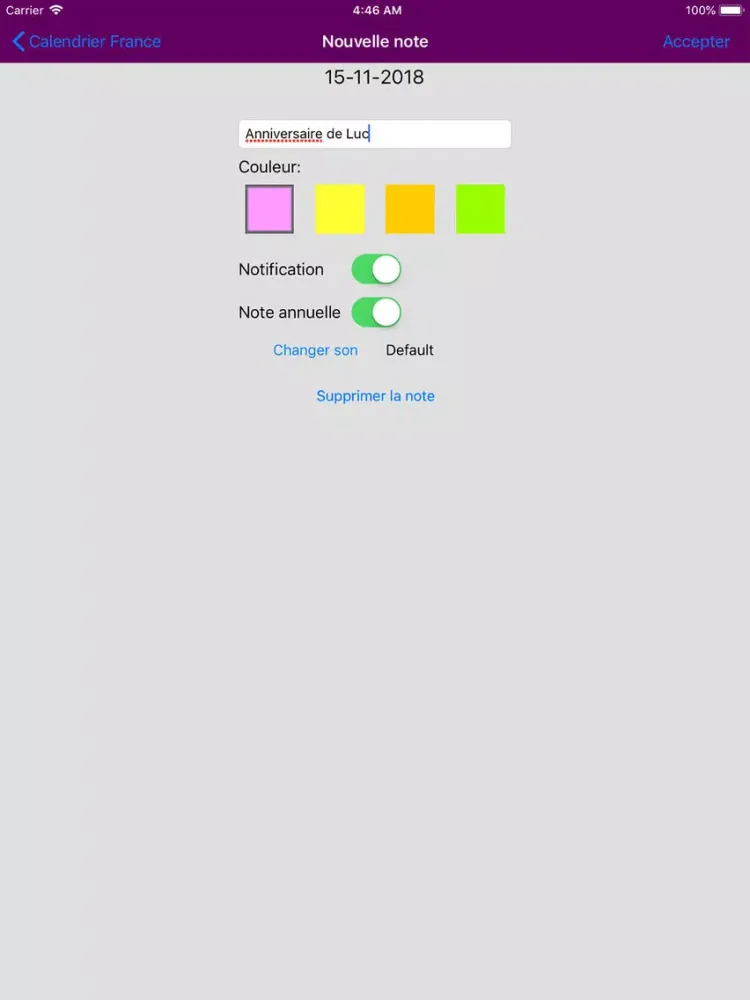 Calendrier 2019 Fériés France iPad  Ekran Görüntüleri