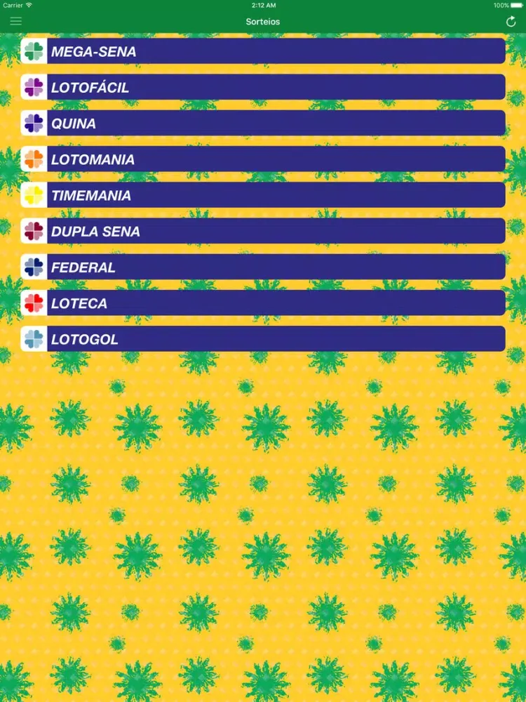 Capturas de pantalla de Sorteios Brasil Loterias NoAd iPad 