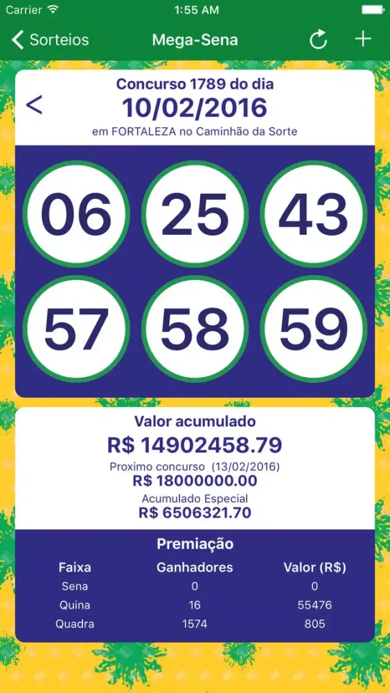Capturas de pantalla de Sorteios Brasil Loterias NoAd