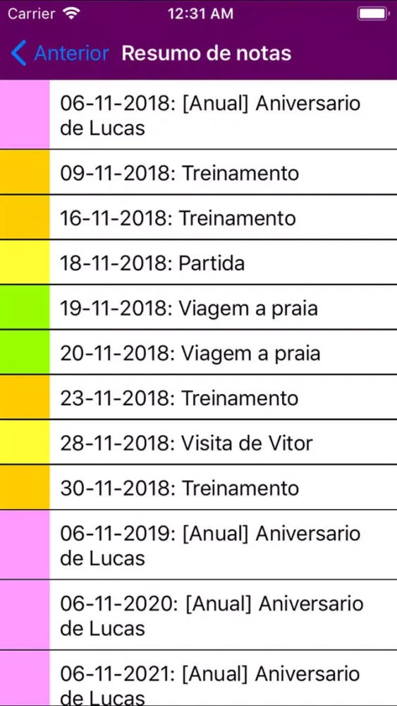 Ảnh chụp màn hình của Calendário 2019 Portugal NoAds