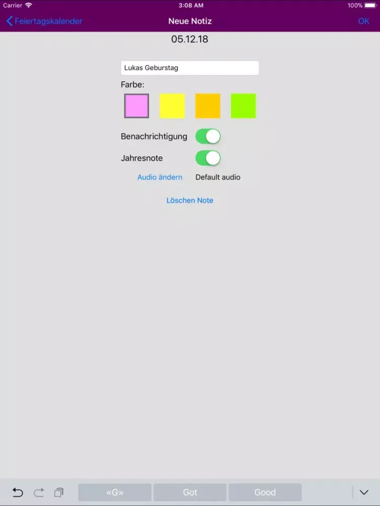 Скриншоты Kalender 2019 Schweiz NoAds iPad 