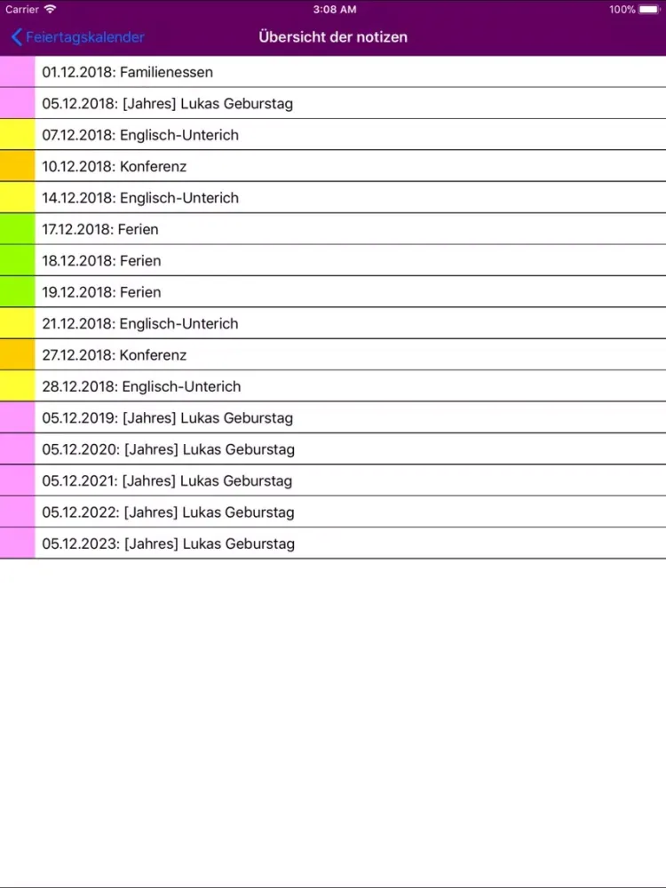 Скриншоты Kalender 2019 Schweiz NoAds iPad 