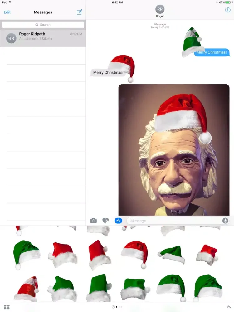 Christmas Santa and Elf Hats Stickers iPad  Screenshots