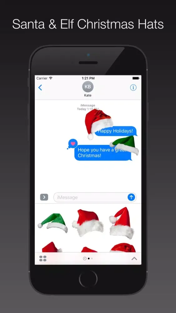 Christmas Santa and Elf Hats Stickers Screenshots