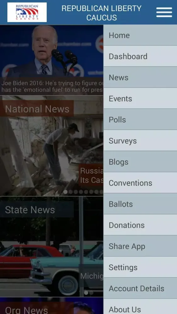 Capturas de tela do Republican Party of Louisiana