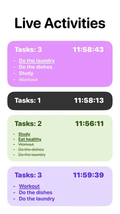 Capturas de tela do Tasks - Create Live Activities