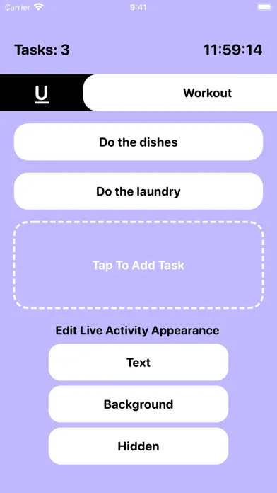 Capturas de tela do Tasks - Create Live Activities
