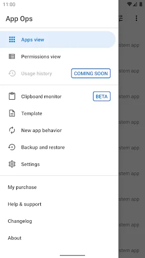 Screenshot di App Ops - Permission manager