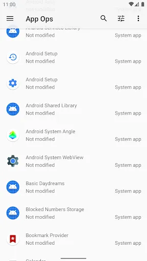 Screenshot di App Ops - Permission manager