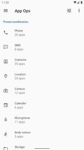 Screenshot di App Ops - Permission manager