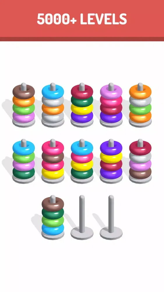 Capturas de pantalla de Sort The Rings - Color Sort