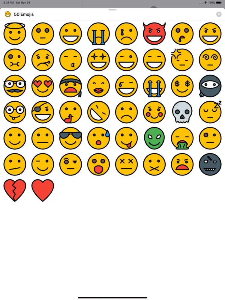 50 Emojis iPad  Ekran Görüntüleri