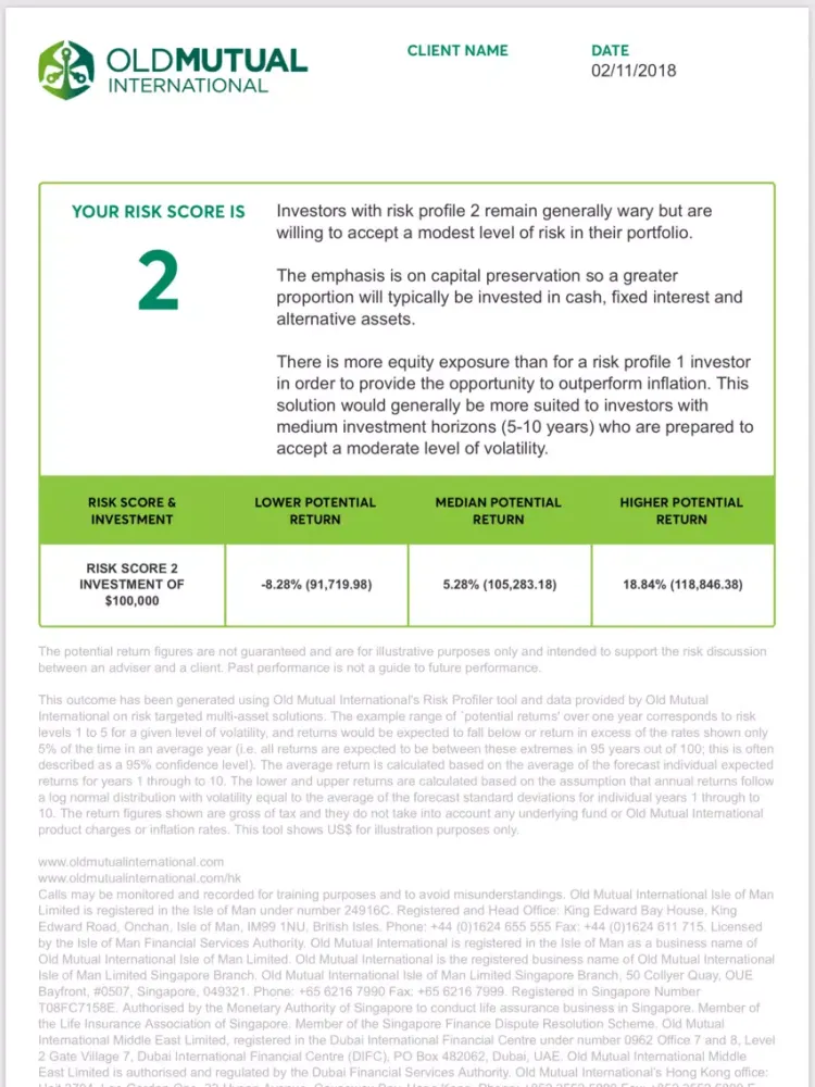 Zrzuty ekranu International Risk Profiler iPad 