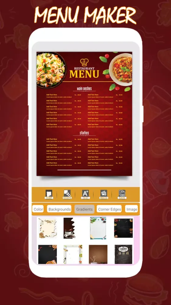 Capturas de pantalla de Menu Maker