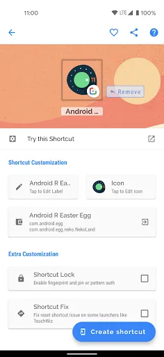 Capturas de tela do Shortcut Maker