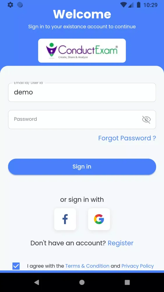 Online Exam Demo应用截图