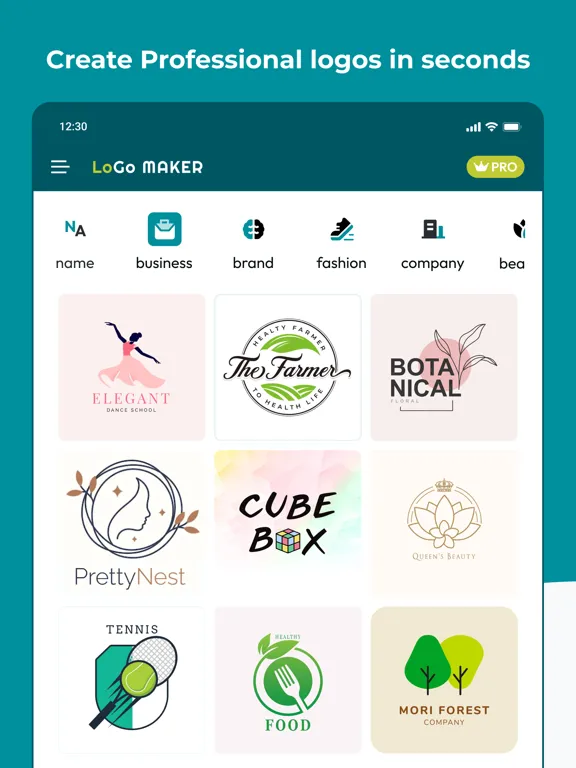 AI Digital Logo Design Maker iPad  Screenshots