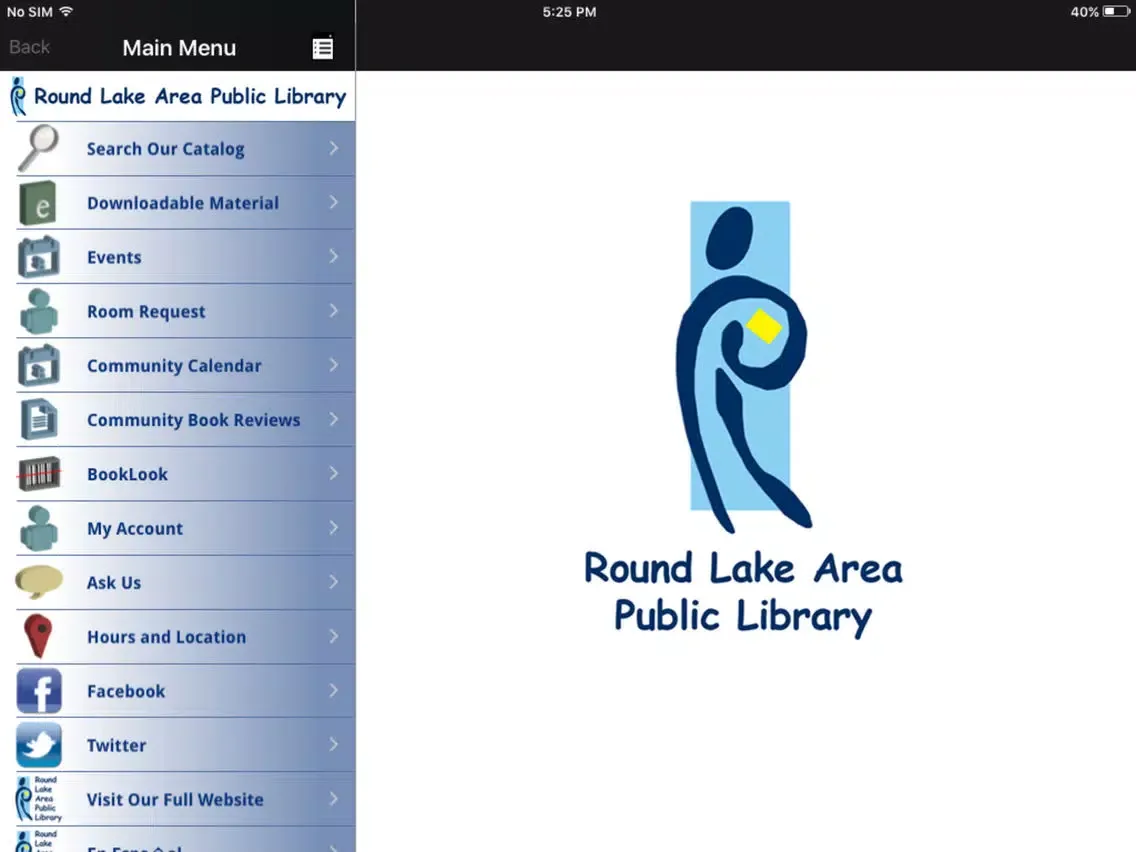 ภาพหน้าจอของ Round Lake Area Library iPad 