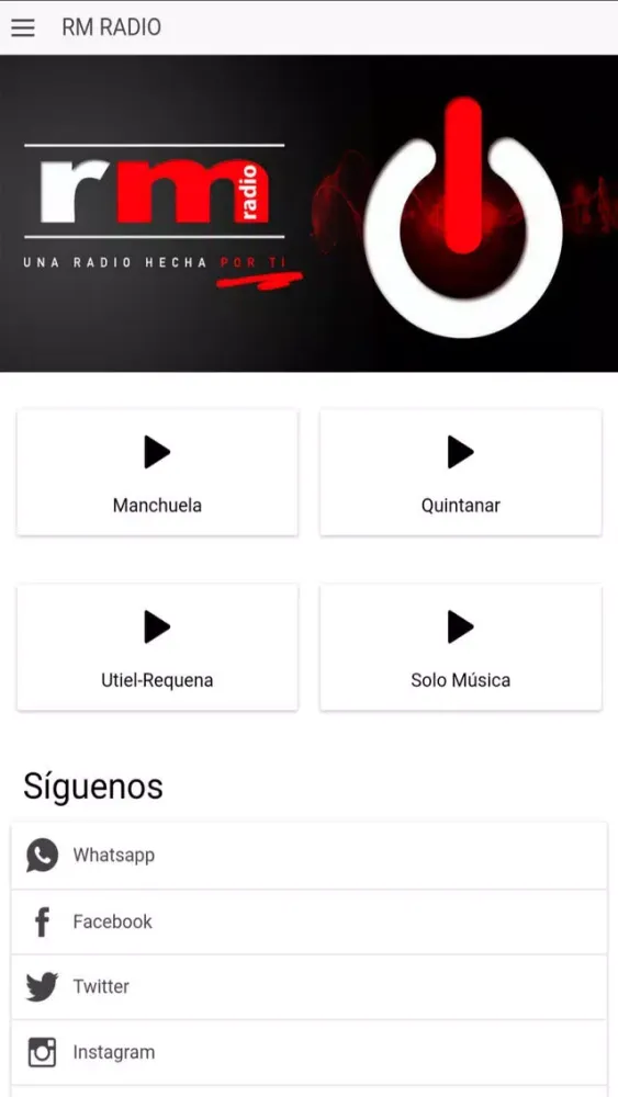 Capturas de tela do RM RADIO