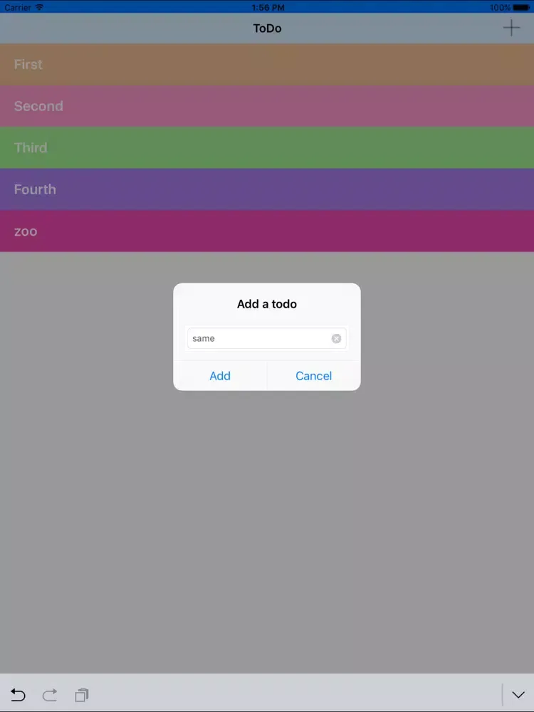 Tangkapan layar Twodo - Todo list iPad 