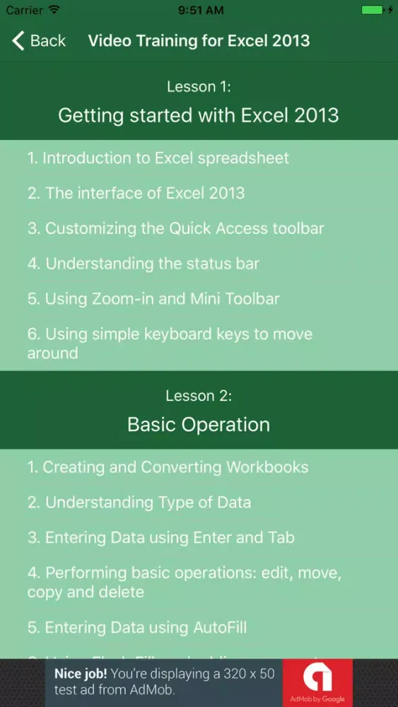 Video Training for Excel 2013 Screenshots