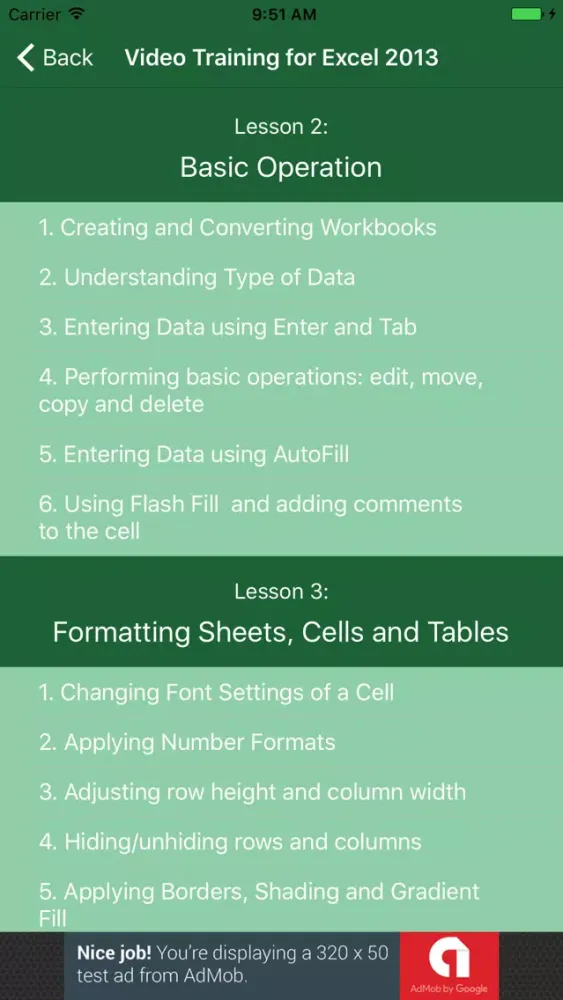Video Training for Excel 2013 Screenshots