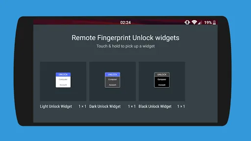 Captures d'écran de Remote Fingerprint Unlock