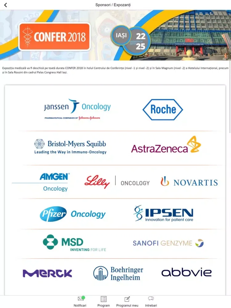 CONFER 2018 iPad Screenshots
