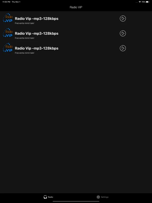 Radio Vip Romania iPad  स्क्रीनशॉट