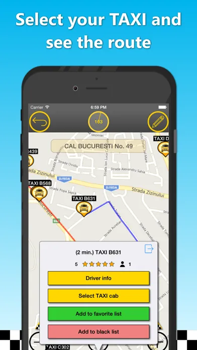 TAXI Albertini Client Ekran Görüntüleri
