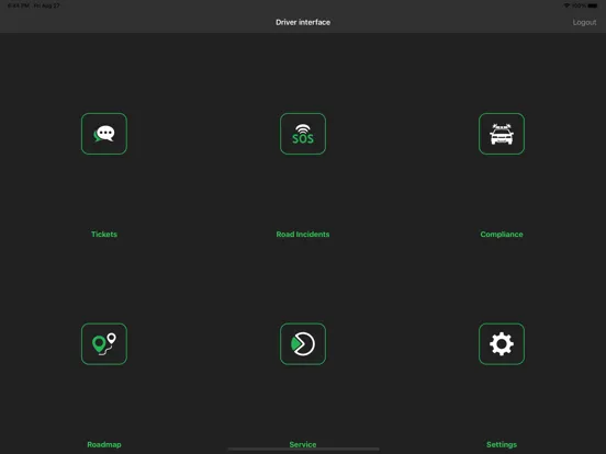 Tangkapan skrin fleetMaster Driver iPad 