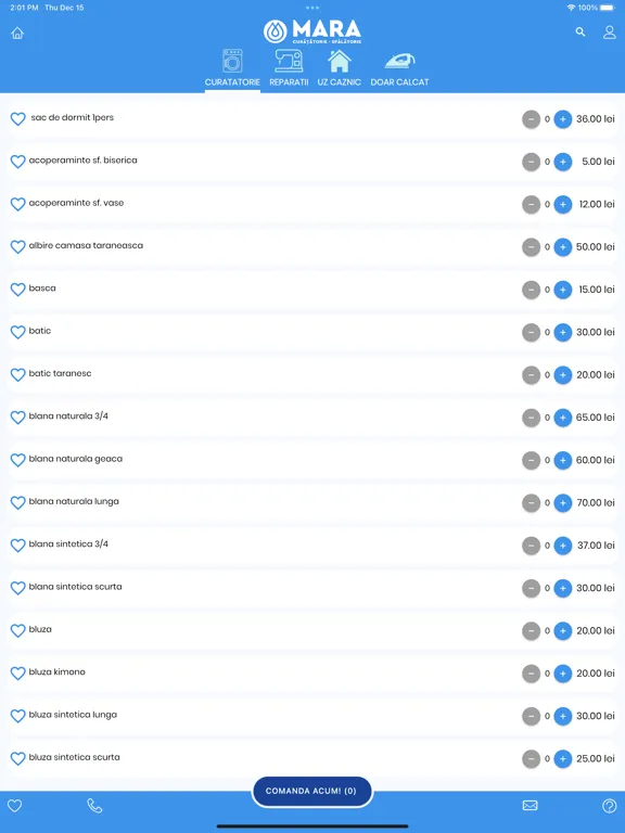 Tangkapan layar MARA Curatatorie Spalatorie iPad 