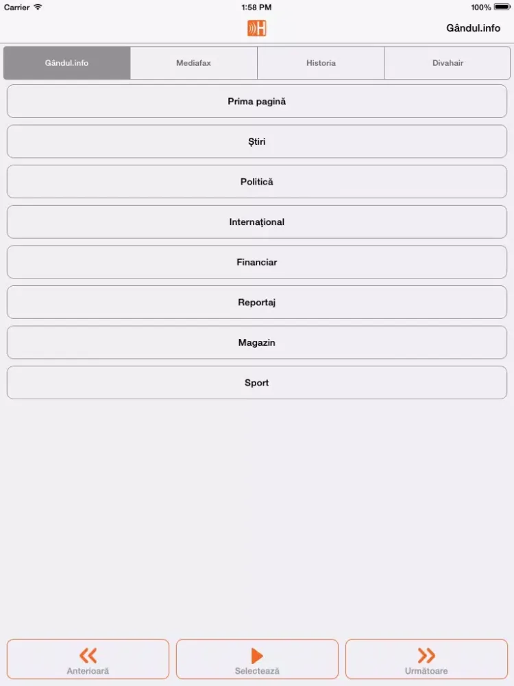 Скриншоты Hear News iPad 