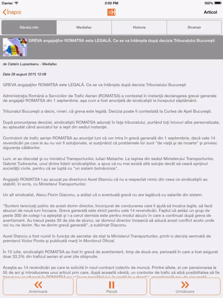 Скриншоты Hear News iPad 