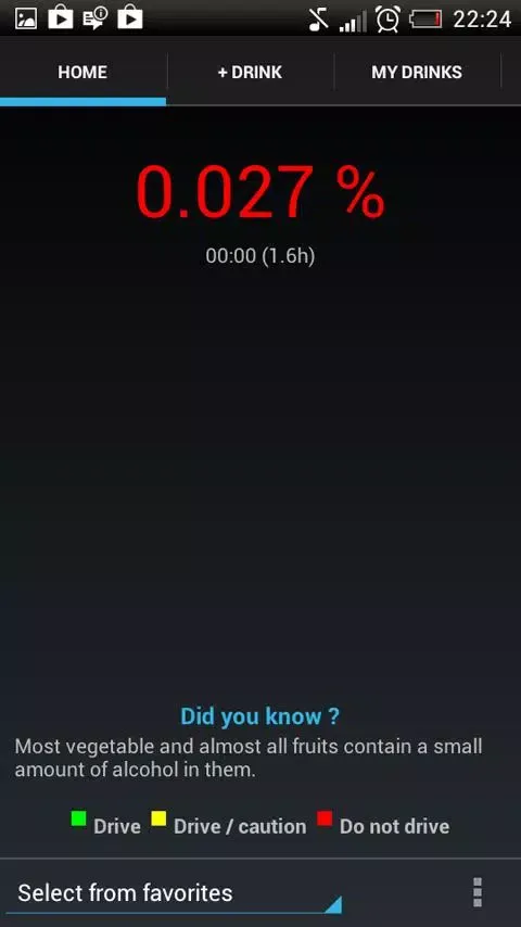 AutoSafe Drinking (BAC calc) Screenshots