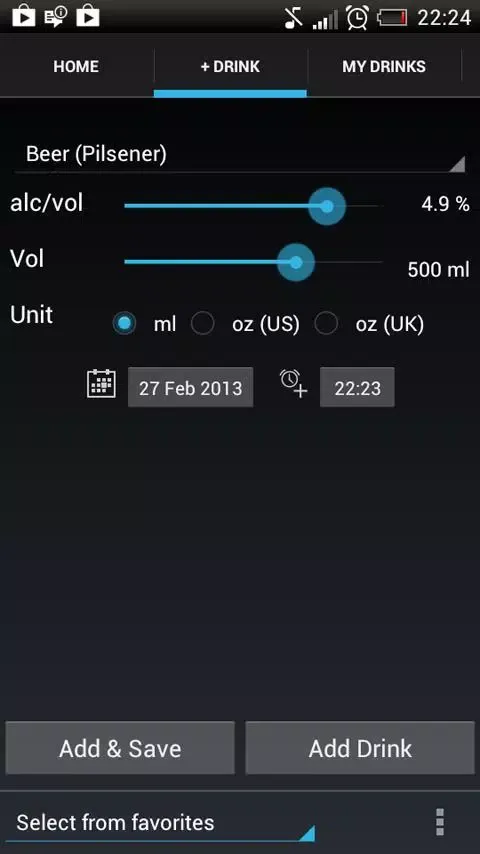 AutoSafe Drinking (BAC calc) Screenshots
