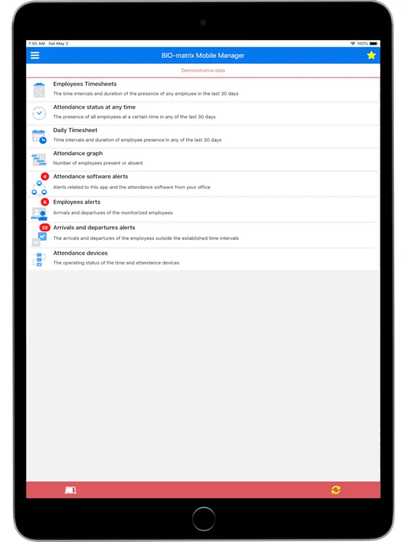 Скриншоты Bio-Matrix Mobile Manager iPad 